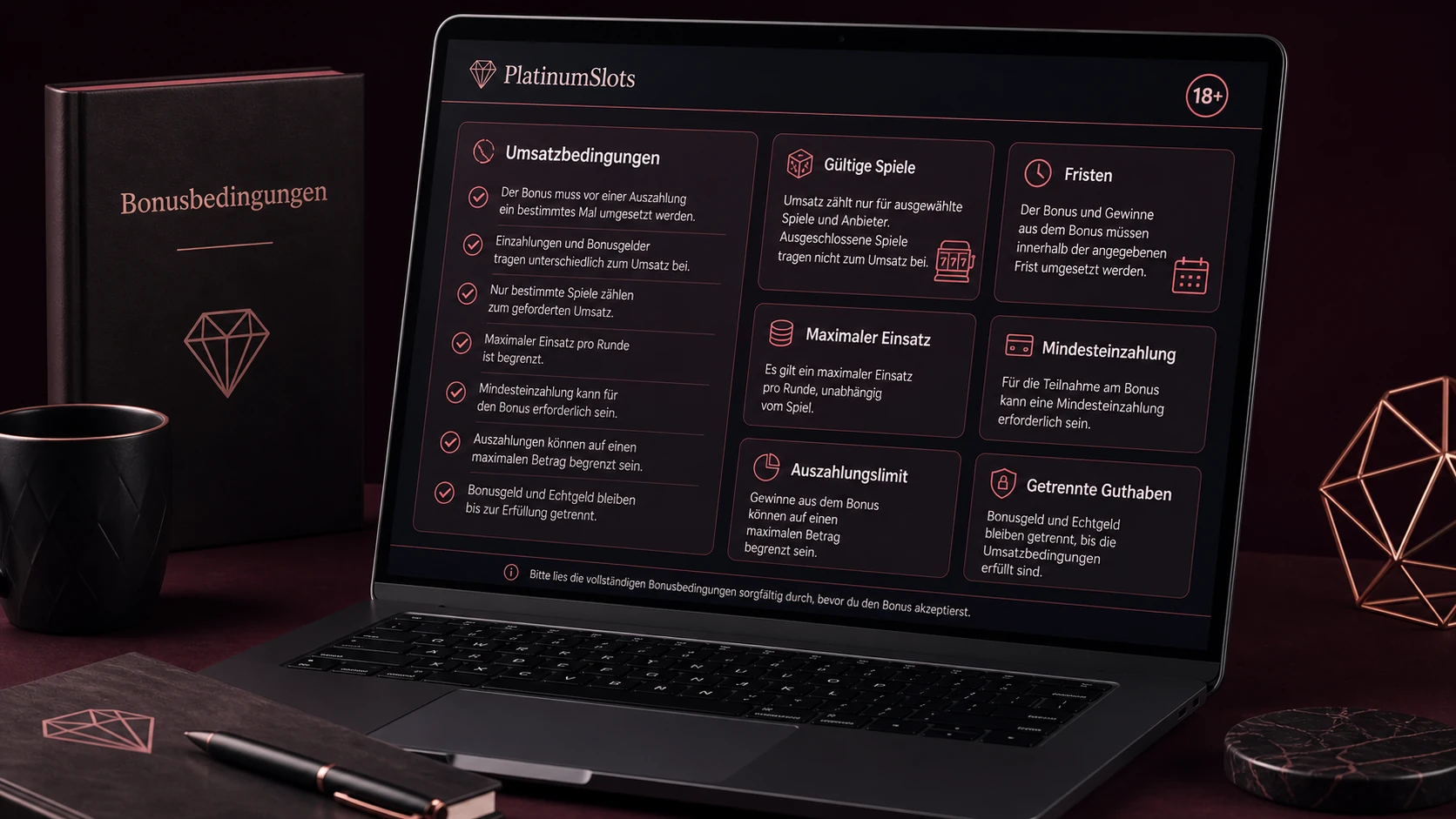 PlatinumSlots Casino Bonus: wichtige Bedingungen