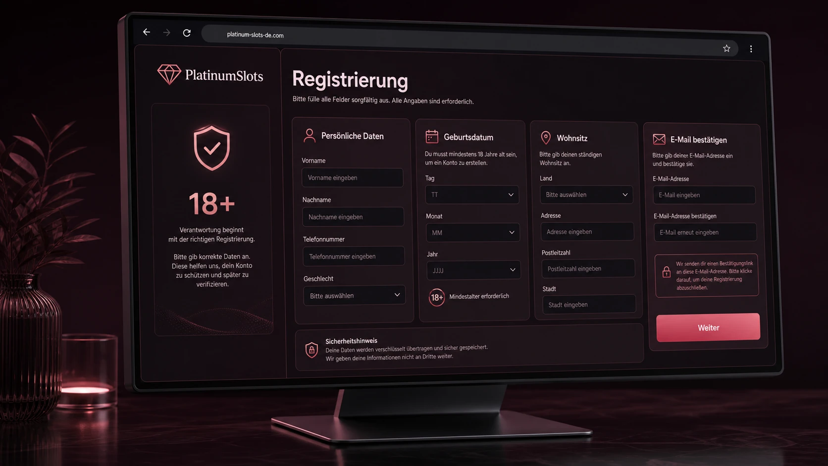 PlatinumSlots Registrierung